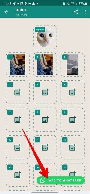 Анимированный стикер WhatsApp Create Import