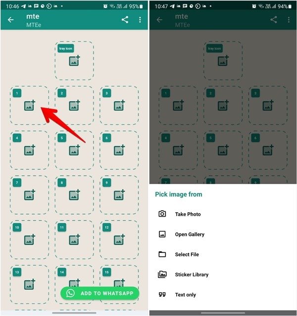 Стикер WhatsApp Создать мобильное Добавить изображение
