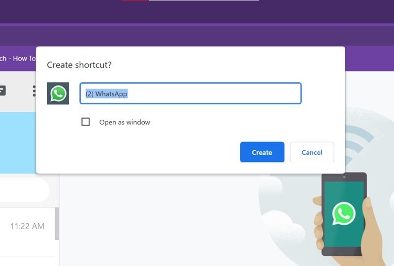 WhatsApp Web Создать ярлык Новое окно