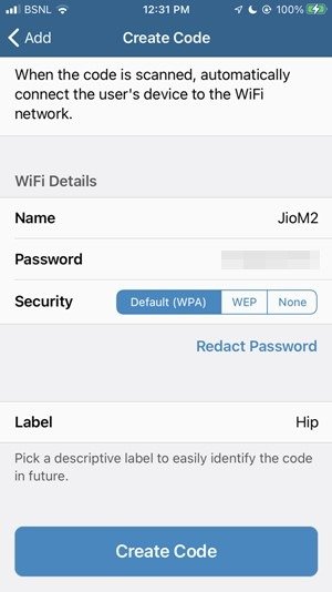 Поделиться паролем Wi-Fi с Iphone. Введите визуальный код.