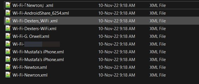 Пароли Wi-Fi в виде файлов Xml