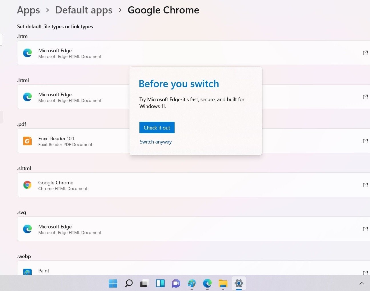Приложения для изменения файлов браузера Win11 по умолчанию