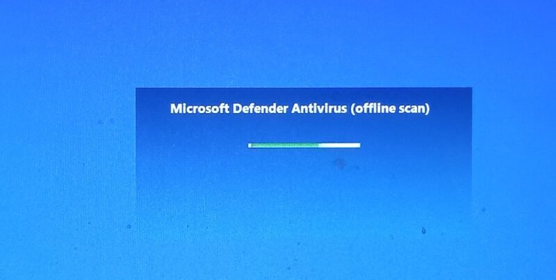 Автономное сканирование антивирусной программы Microsoft Defender в действии.