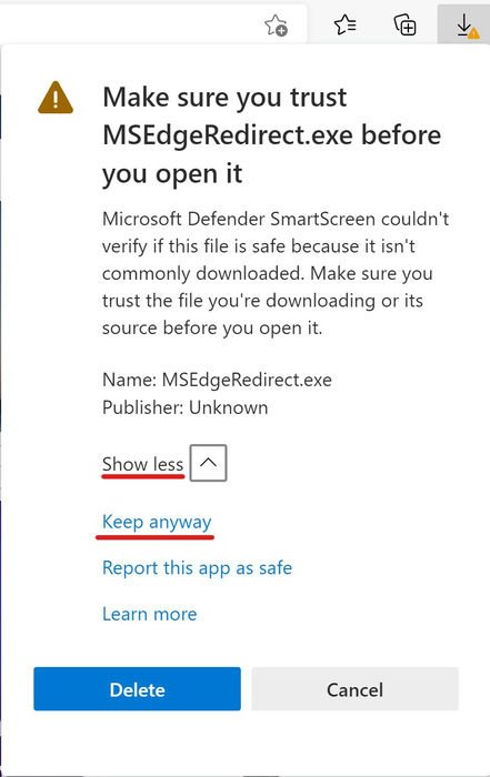 Перенаправление Windows Edge Bing Убедитесь, что вы доверяете, держитесь подальше