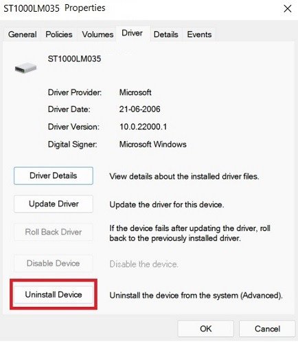 Проблема с жестким диском Windows Удалить диск из свойств