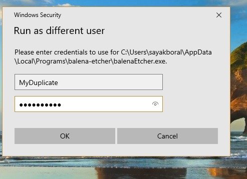 Учетные данные экземпляров Windows Другой пользователь