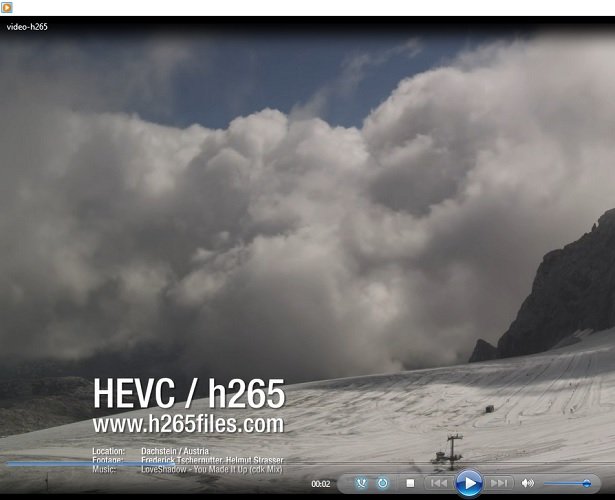 Windows Media Воспроизведение Воспроизведение HEVC