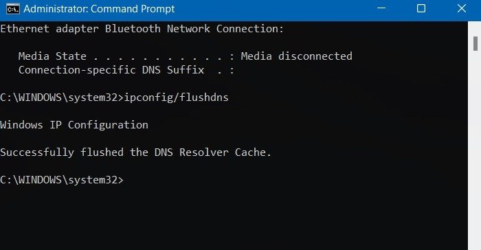 Сетевой кабель Windows IPconfig Flushdns