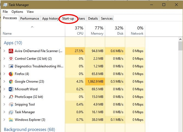 запуск диспетчера задач windows-os-run faster-up