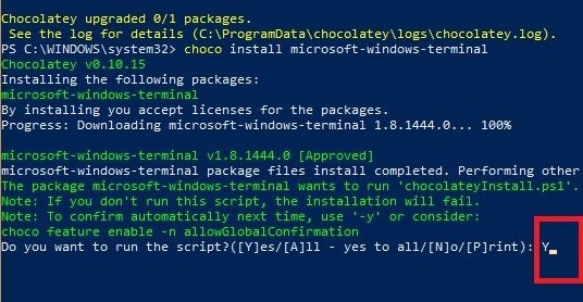 Windows Terminal Chocolatey Установка Windows Terminal Y