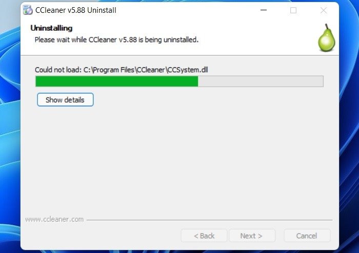 Немедленное удаление Windows Ccleaner