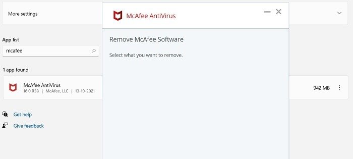 Немедленное удаление Windows Mcafee