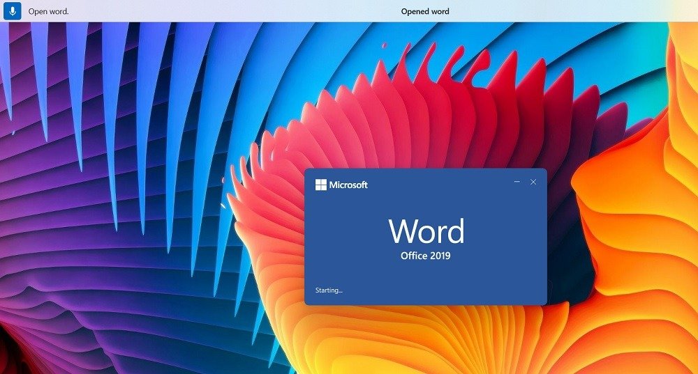 Откройте Word с помощью голосового доступа в Windows 11.