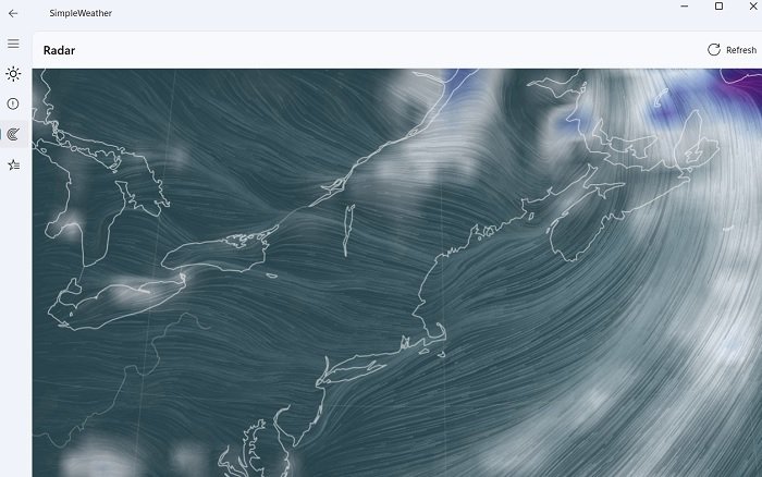 Погодные приложения для Windows Simpleweather Показания радара