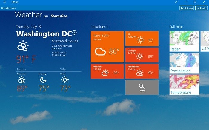 Приложения Windows Weather Storm Обзор Stormgeo