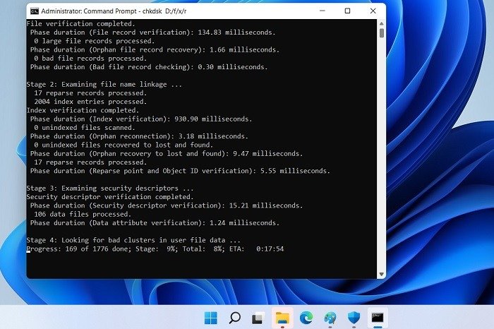 Неправильный параметр Windows11 10. Запустите Chkdsk Bad Clusters.