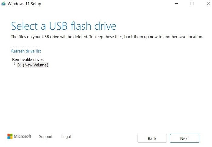 Windows11 Создание установочного носителя Выберите USB-накопитель