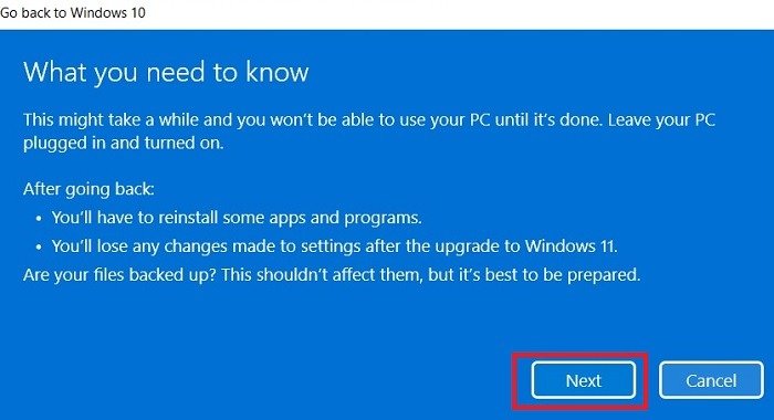 Windows 11 Откат Windows 10 Последнее предупреждение