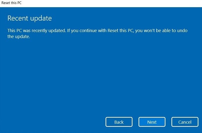 Windows11 зависает при поиске. Сброс, нет отмены обновления.