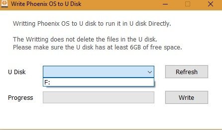 Запись USB-накопителя Phoenix Os