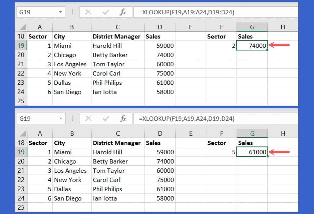 Формула Xlookup с обновленной ссылкой на ячейку