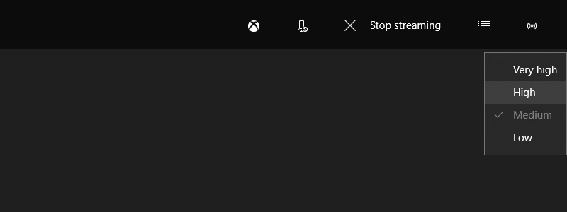 Настройки качества потоковой передачи приложения Xbox для Windows