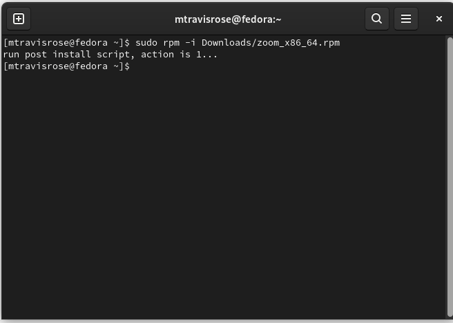 Установка Zoom Fedora из командной строки