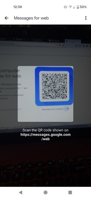 Доступ к Google Messages Desktop Сканирование Qr-кода