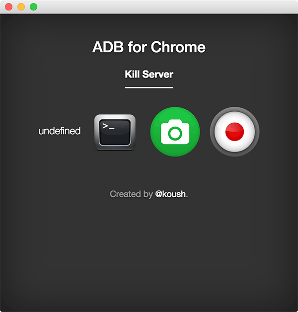 Adb Chrome — главный экран