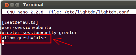 добавить строку в Lightdm-conf-для отключения гостевой учетной записи