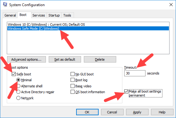 add-windows-safe mode-option-link-safe mode-to-boot-option