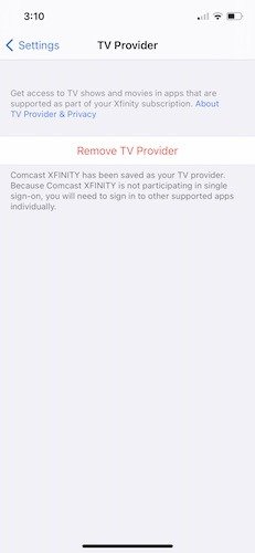 Добавление провайдера Apple TV Удалить провайдера