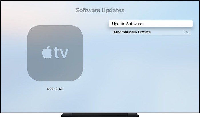Добавление обновления программного обеспечения Apple TV Provider TV