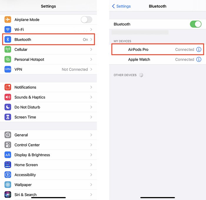 Автоматическое переключение настроек Bluetooth Airpods iOS