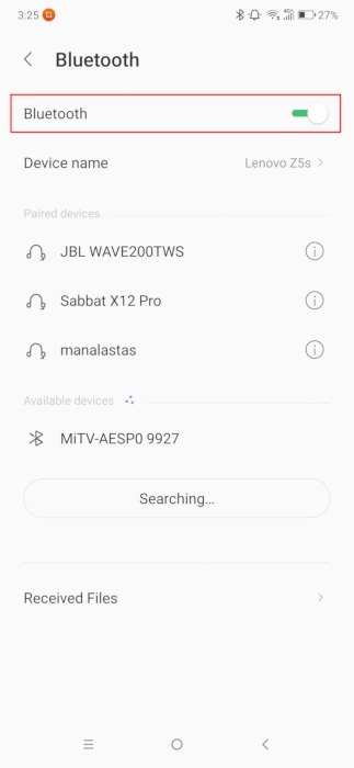Airpods в настройках Android Bluetooth