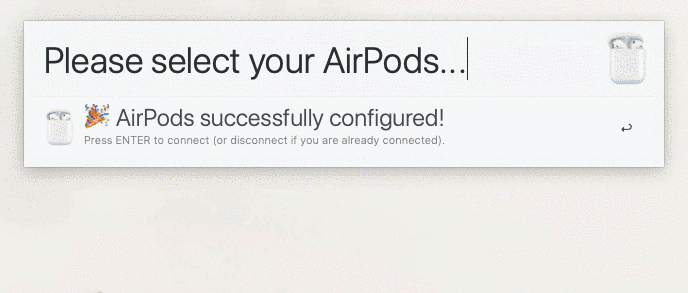 Alfred Workflows Коннектор Airpods