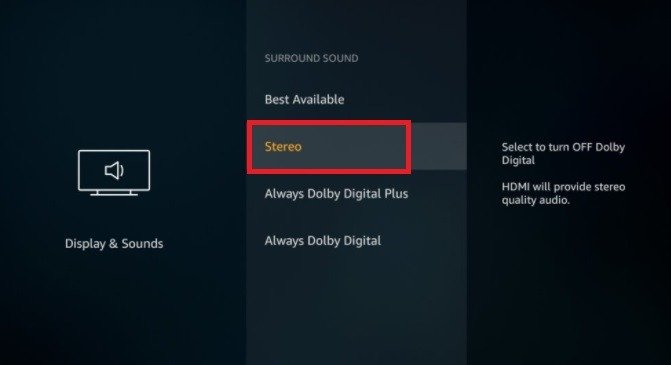 Amazon Fire Stick не работает Dolby Off