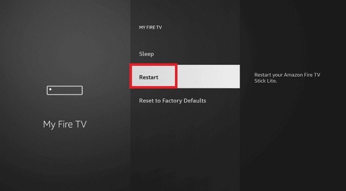 Amazon Fire Stick не работает. Настройки. Перезапуск.