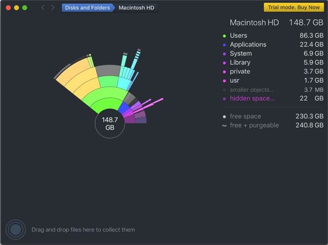 Анализ дискового пространства Mac Daisydisk