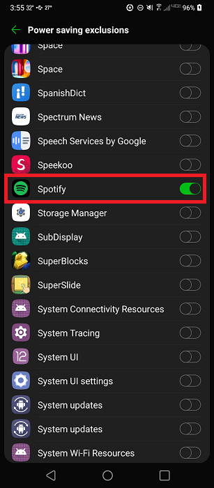 Android Auto не работает Spotify Battery Choose