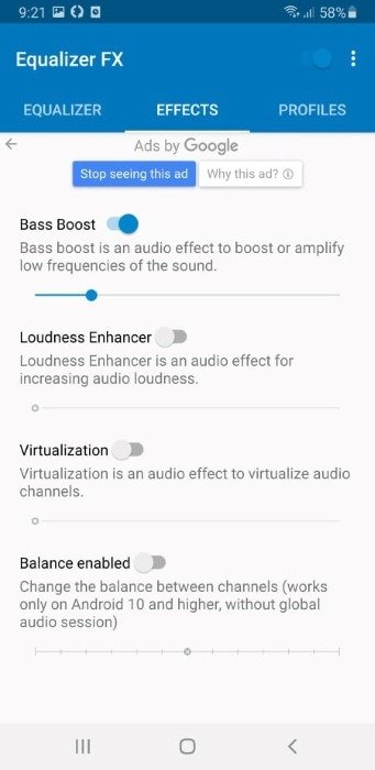 Эквалайзер Android Equalizer Fx Effects