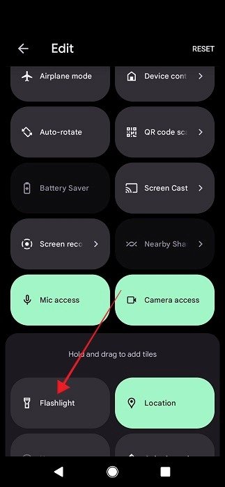 Добавление плитки «Фонарик» в быстрые настройки на Android.