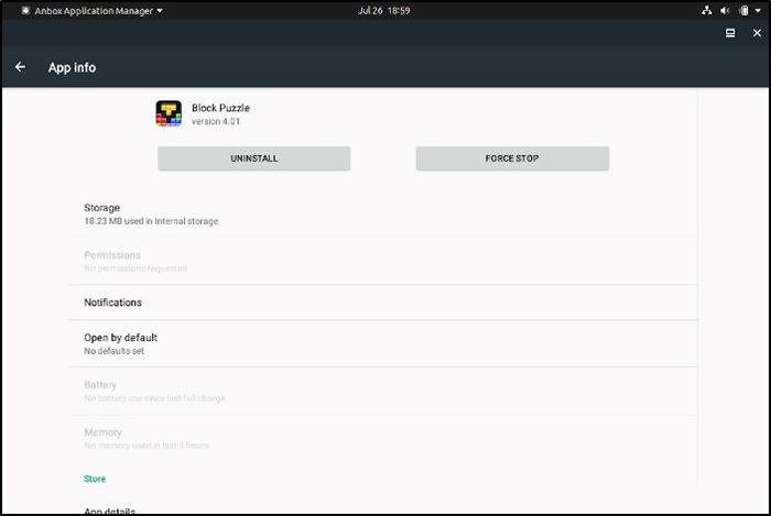 Android-игры Linux Anbox Удаление приложения