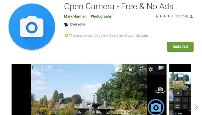 Android-фильм-opencamera