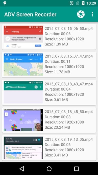 Приложения для записи экрана Android Adv Screen Recorder