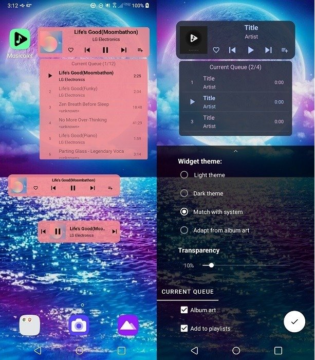 Обзор виджета Musicolet Music Player