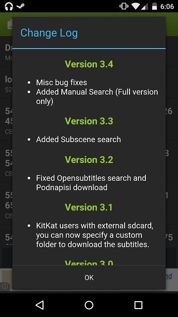 Androidsubtitles-журнал изменений