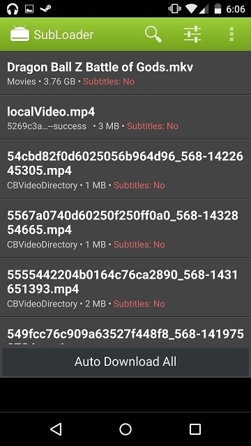 Список файлов Androidsubtitles
