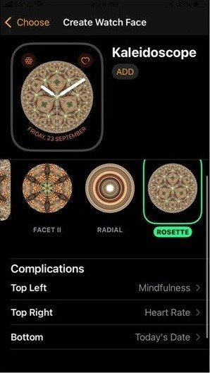 Персонализация циферблата Apple Watch Встроенный калейдоскоп