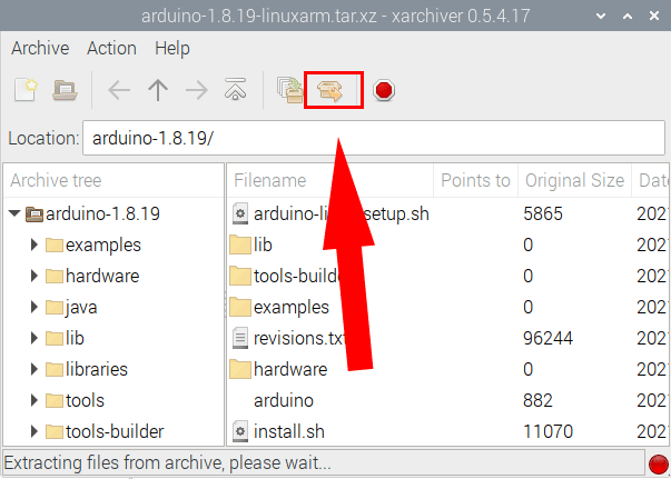 Архиватор Raspberry Pi Извлечение файлов кнопок